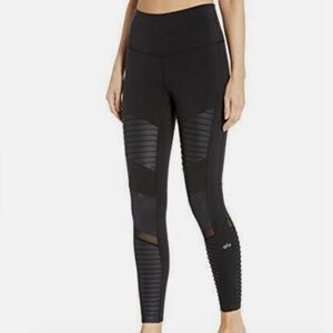 ALO Yoga Black Textured Moto Leggings Women’s XS Athletic Active Gym
